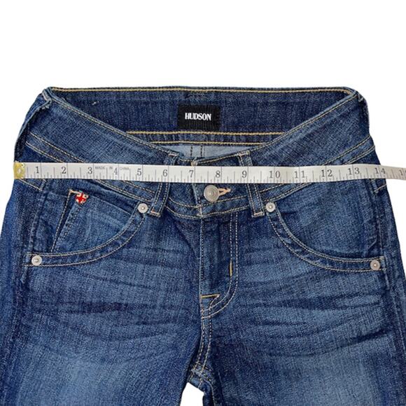 Hudson Mid Rise Signature Blue Denim Boot Cut Jeans Size 24 - Picture 13 of 16